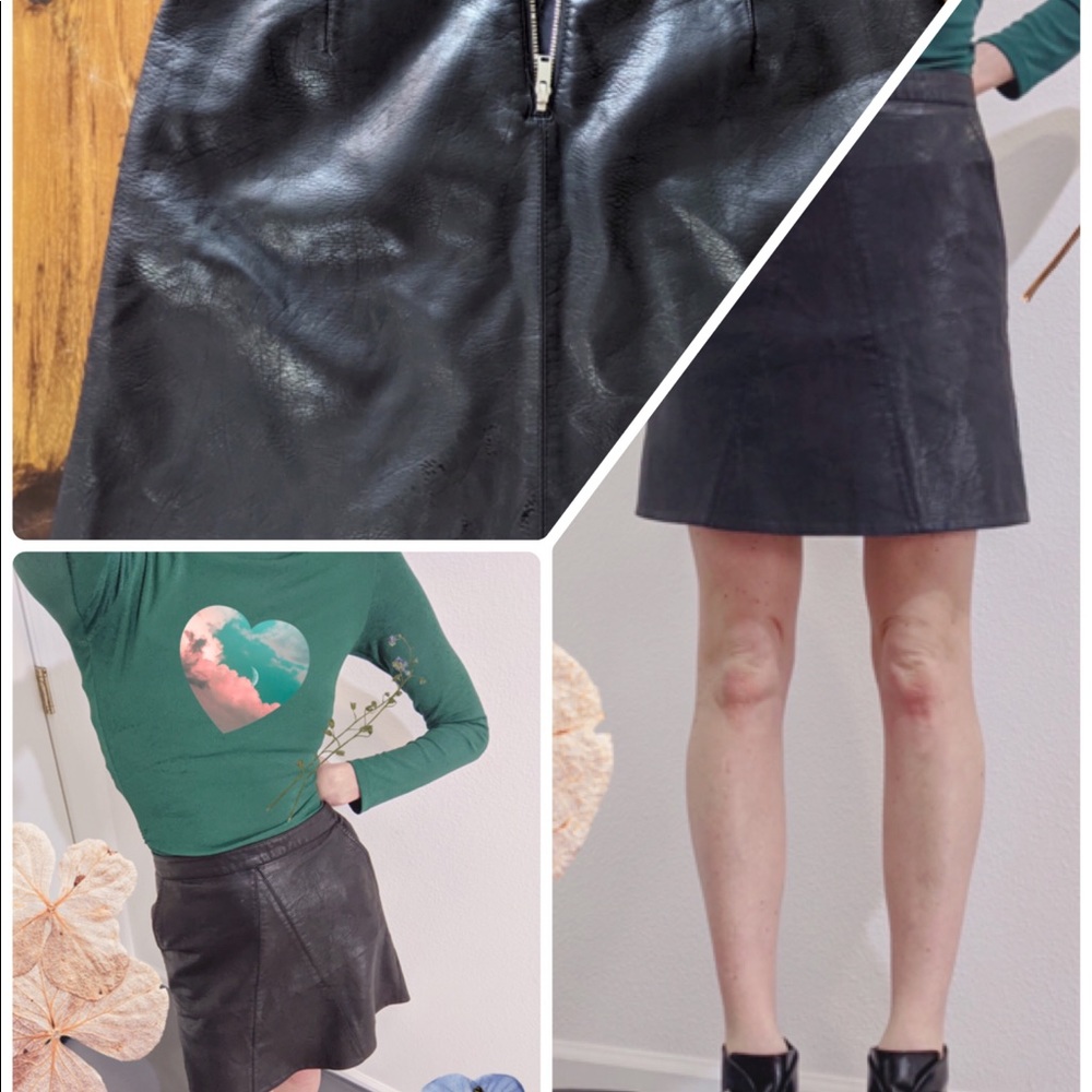 Zara leather look skirt